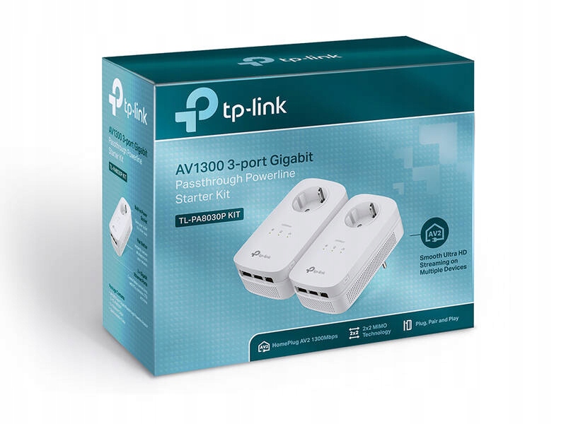 TP-Link TL-PA8030P 1200Mb/s Powerline Starter Kit (6x RJ45)