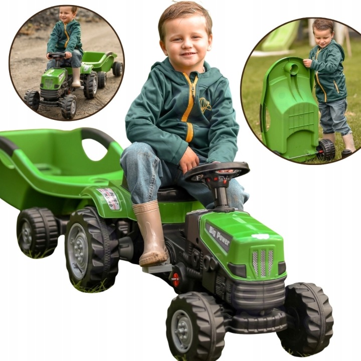 Traktor Na Pedały z Przyczepką Big Do 50 Kg XL Ciche Koła Regulowany Woopie