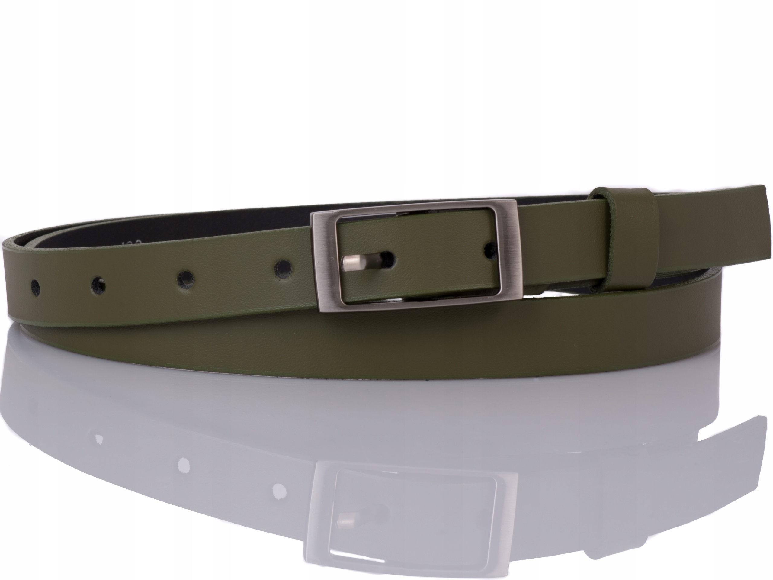 Damski SKÓRZANY pasek 2cm Khaki |100obw Nazwa koloru producenta Khaki