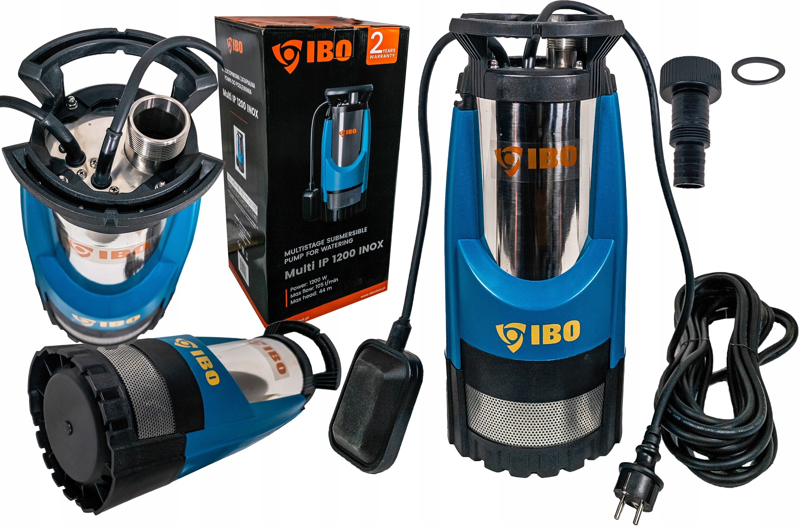 Pompa Zatapialna Multi Ip 1200 Inox Z Pływakiem Do Nawadniania Podlewania