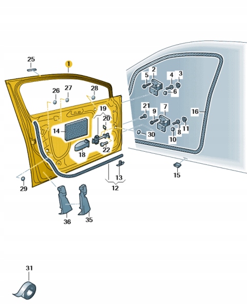 DRZWI STR. LEWA 4-DRZWIOWY VW GOLF VII OE