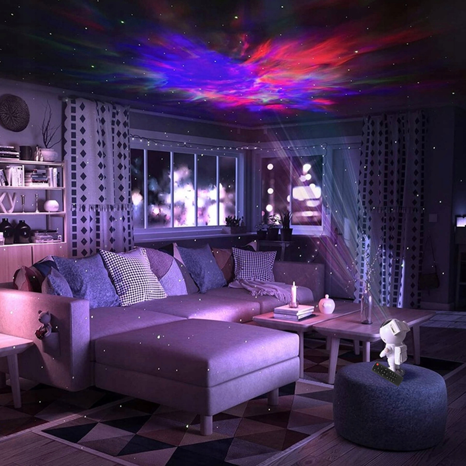 PROJEKTOR GWIAZD LAMPKA ASTRONAUTA Głośnik BLUETOOTH Kolor dominujący biały