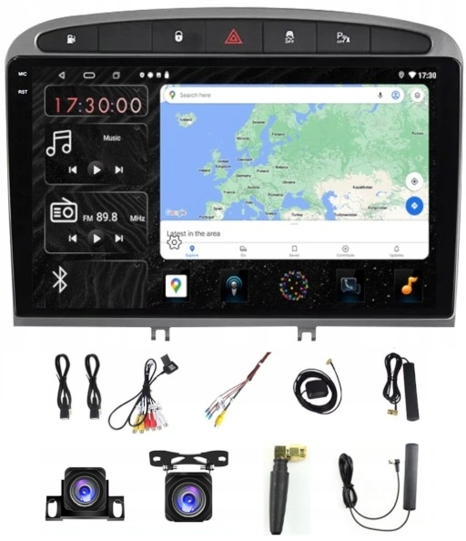 Rádio Navigácia Gps Android Carplay Bt Peugeot 308 408 Wifi 4GB 64GB Sim