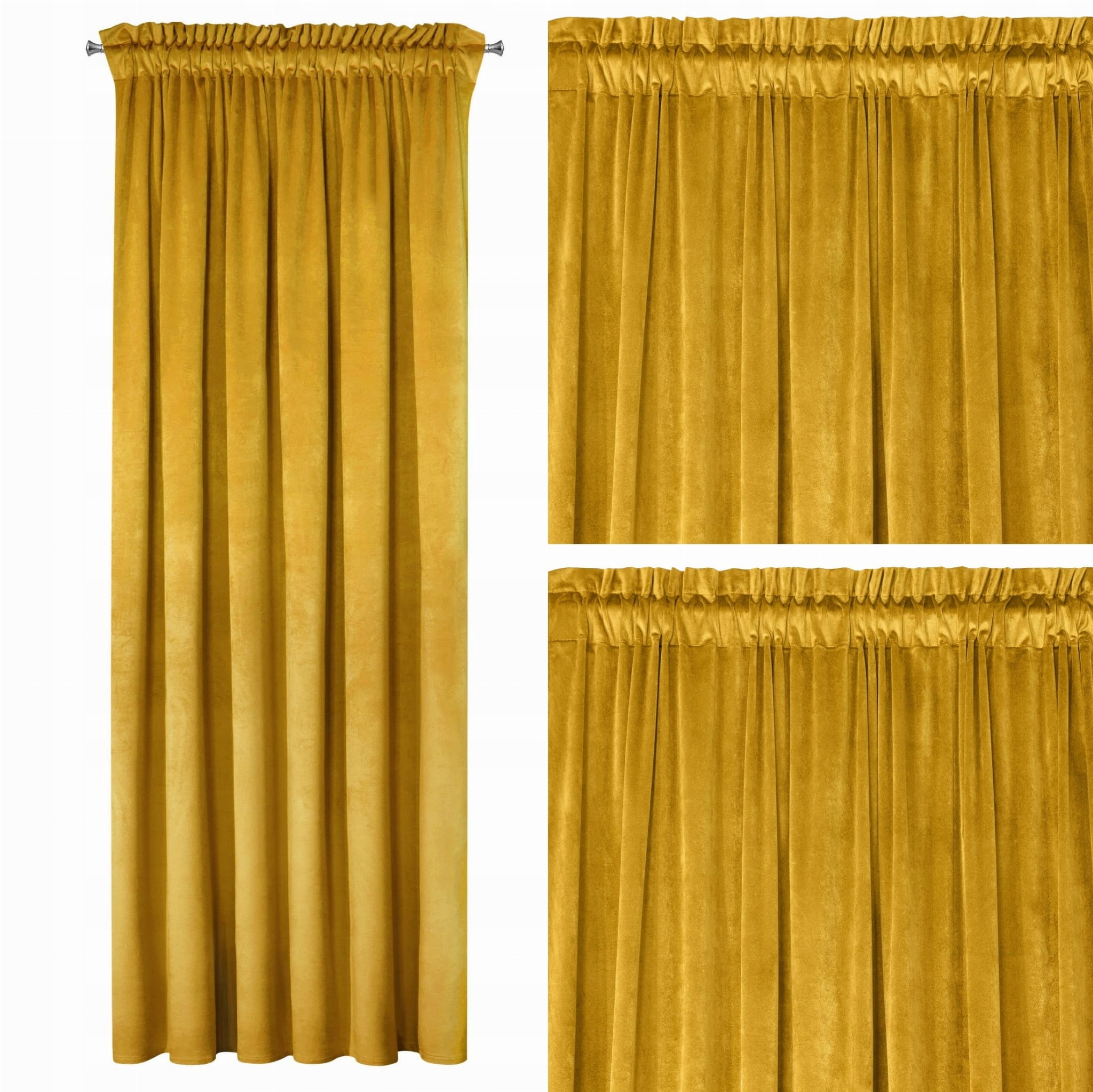 

Zasłona Na Taśmie 135x300 Welwet Rosa musztardowa