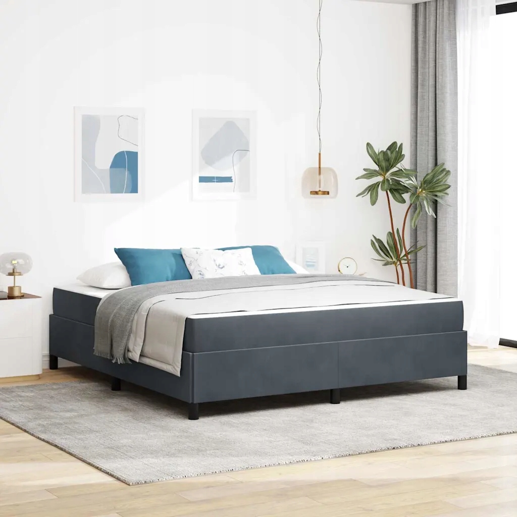 vidaXL Rám postele s matrací Tmavě šedá 180 x 200 cm textil