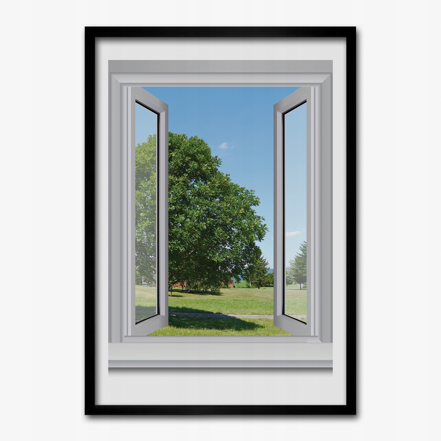 Foto obraz do obývacího pokoje Okno výhled strom 50x70 cm