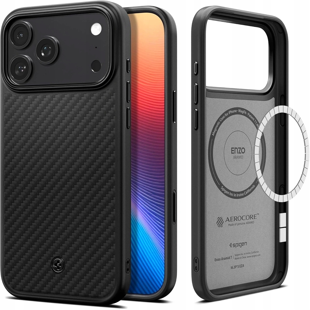 Spigen Enzo Aramid "T" Mag MagSafe do iPhone 17 Pro Czarny