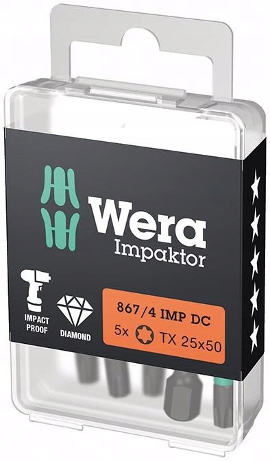 Bit Impaktor 1/4" Din 3126 E63 Torx T25x50mm 5 ks Wera