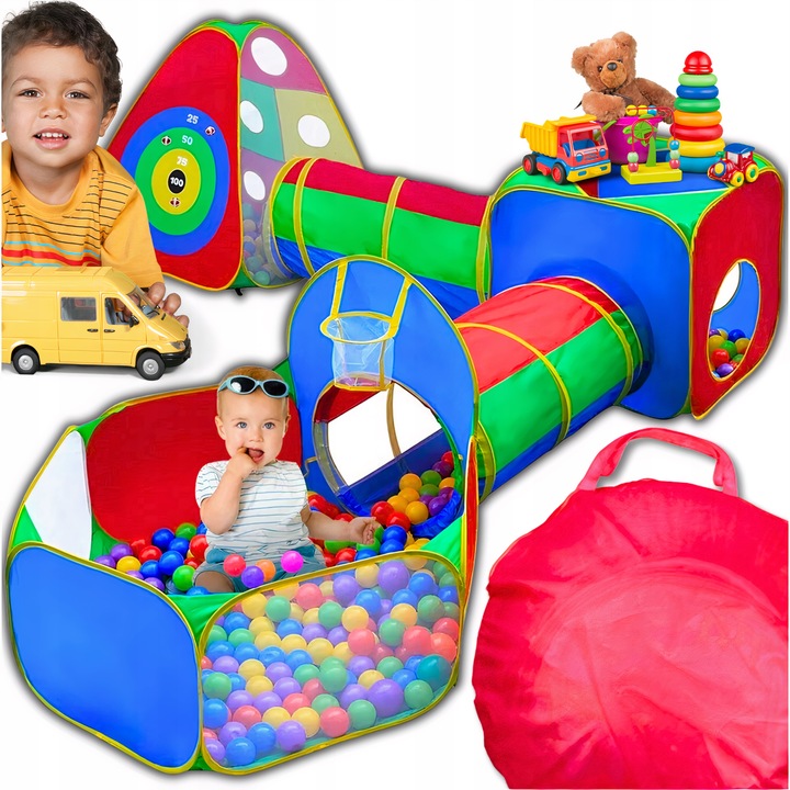 NAMIOTY DLA DZIECI NAMIOT OGRODOWY 5w1 + TARCZA Długość 270 cm