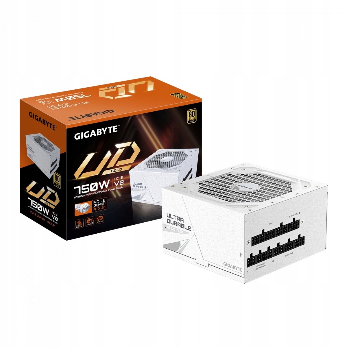 Gigabyte Modulární napájecí zdroj 750W GP-UD750GM PG5 V2 Ice 80+ Gold