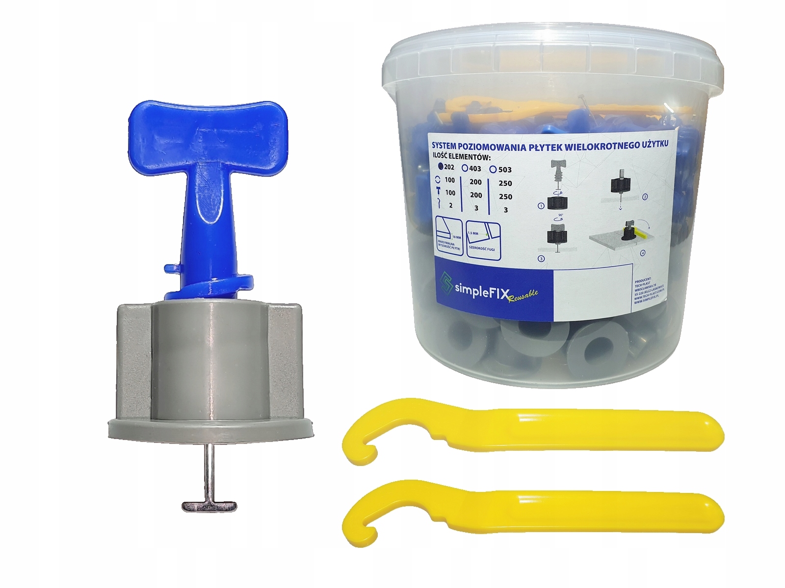 

System poziomowania wielokrotnego użytku 150 szt.+