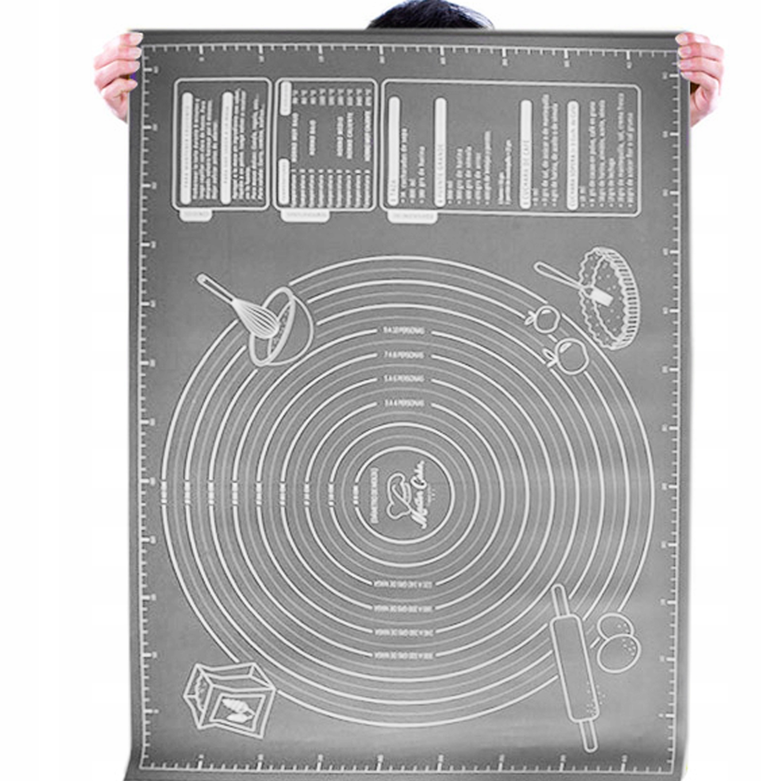 DUŻA STOLNICA SILIKONOWA MATA KUCHENNA Z MIARAMI Kod producenta 40x50