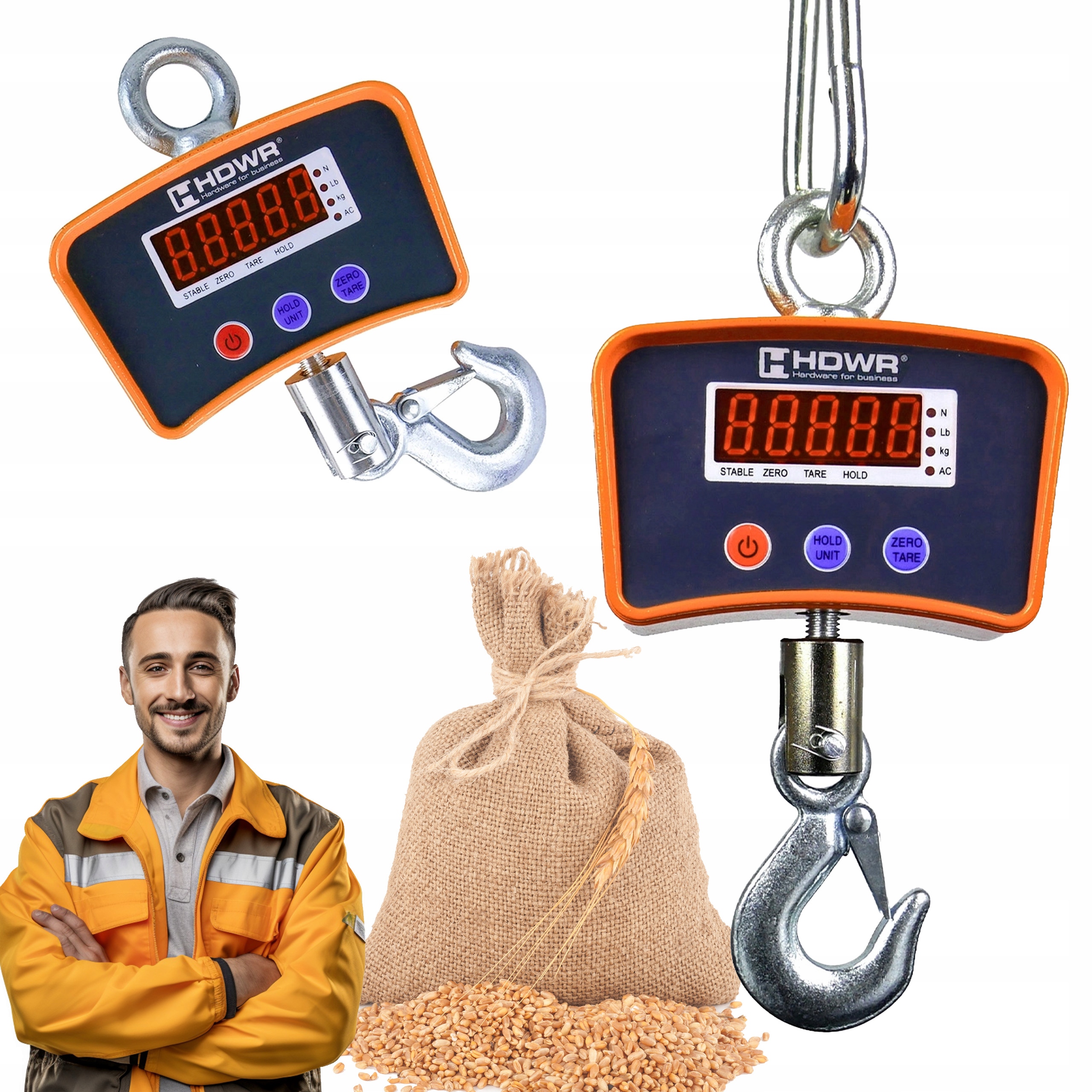 WAGA HAKOWA DO 500 KG ELEKTRONICZNA WISZĄCA MAGAZYN GOSPODARTSTWO ROLNE