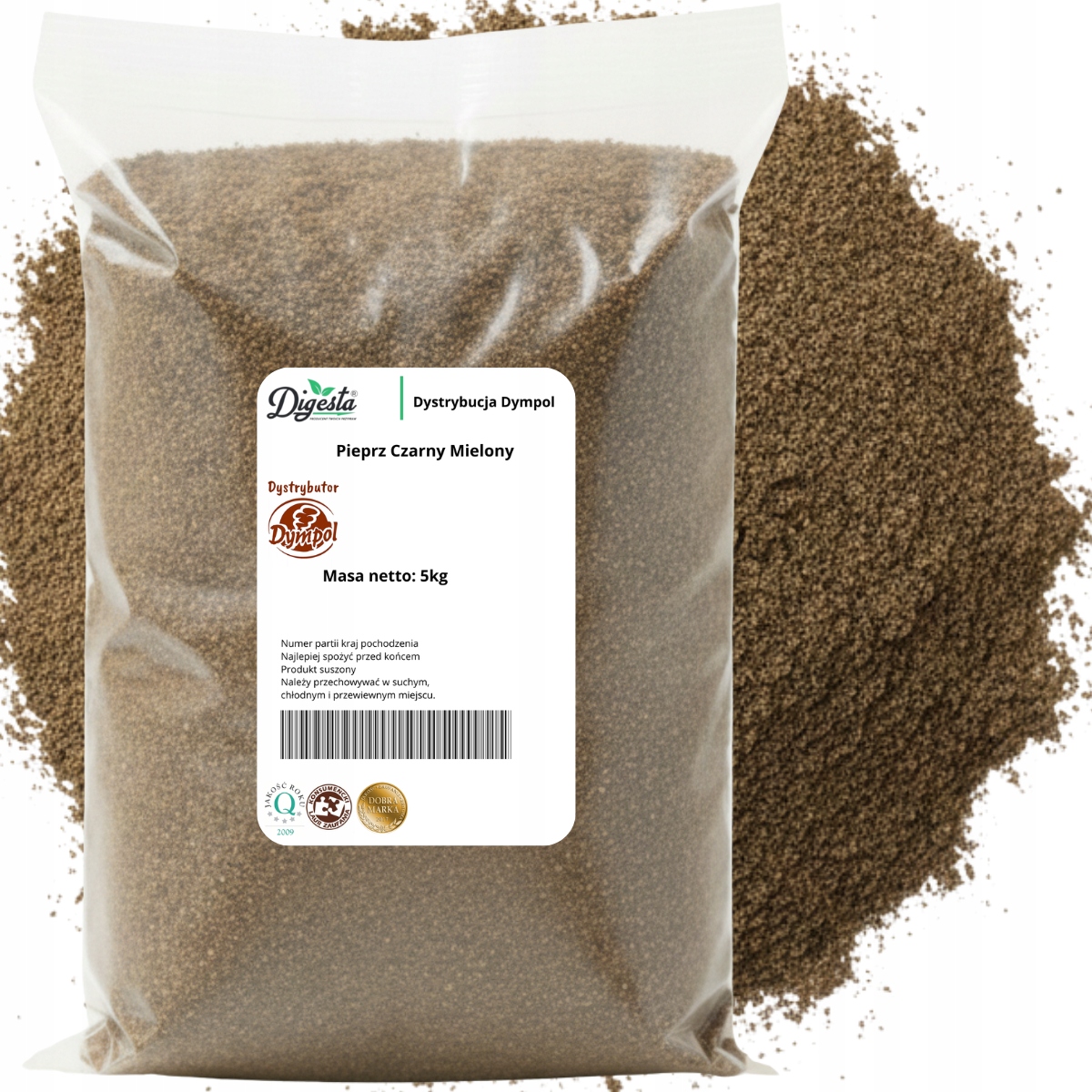 Pepř Černý Mletý Přírodní Velmi Aromatický Kvalita Premium 5 kg