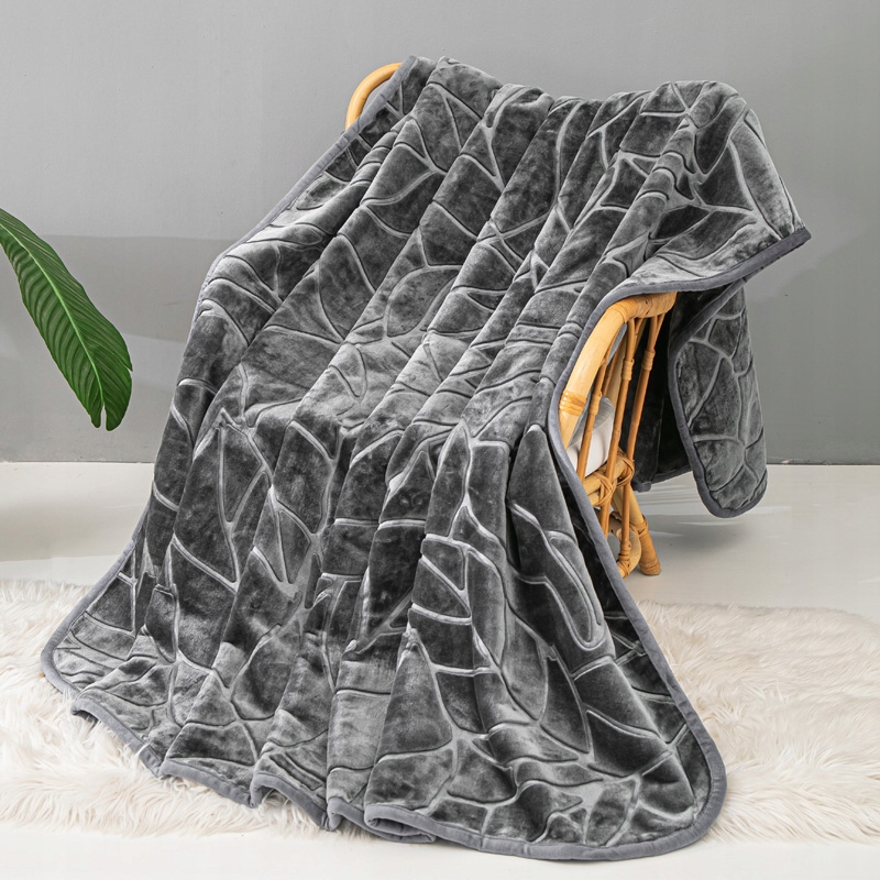 Šedá Teplá Deka Tlustý Měkký Přehoz Na Postel Pohovka 200x220 LIV