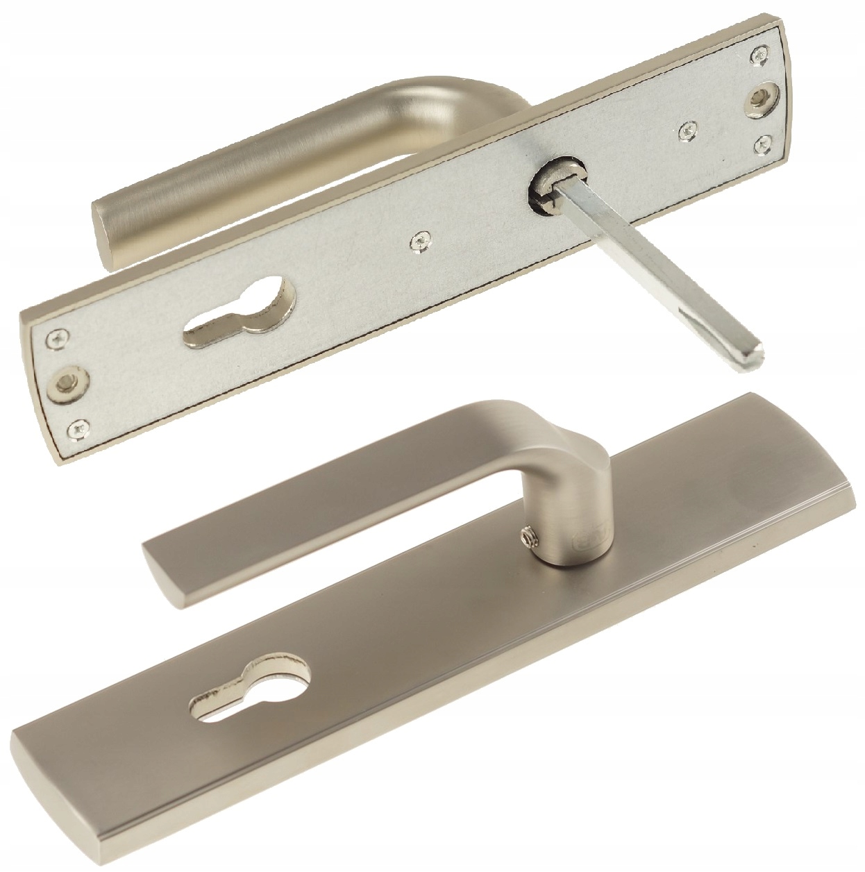 Klika Pro Vnější Dveře Lambda 72 mm Vložka Satén Matná