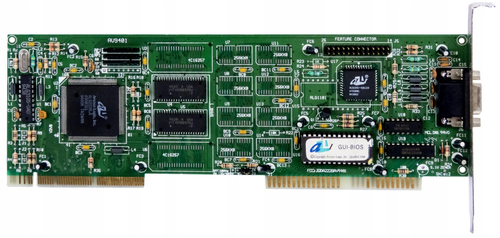 Avance Logic ALG2228 1MB Dram AV9401 JQDA2228AV9401 Vl-bus