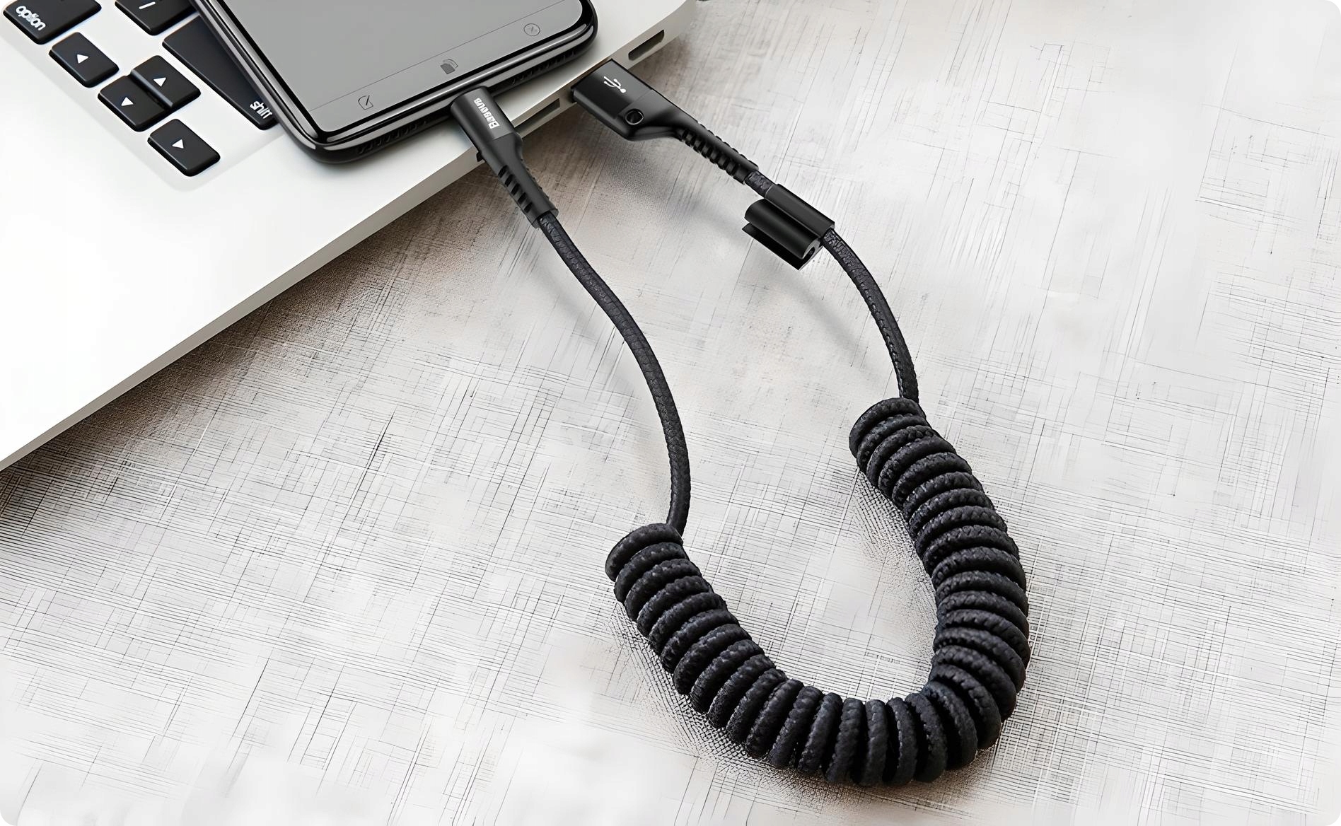 BASEUS MOCNY KABEL SPIRALNY SPRĘŻYNKA USB DO LIGHTNING IPHONE PRZEWÓD 2A 1M Marka Baseus