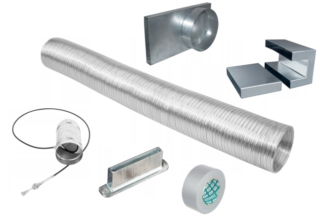 Set XXL Dolot Vzduchu Škrtiaca Klapka fi 100 Krb Konektor Flex Spojky