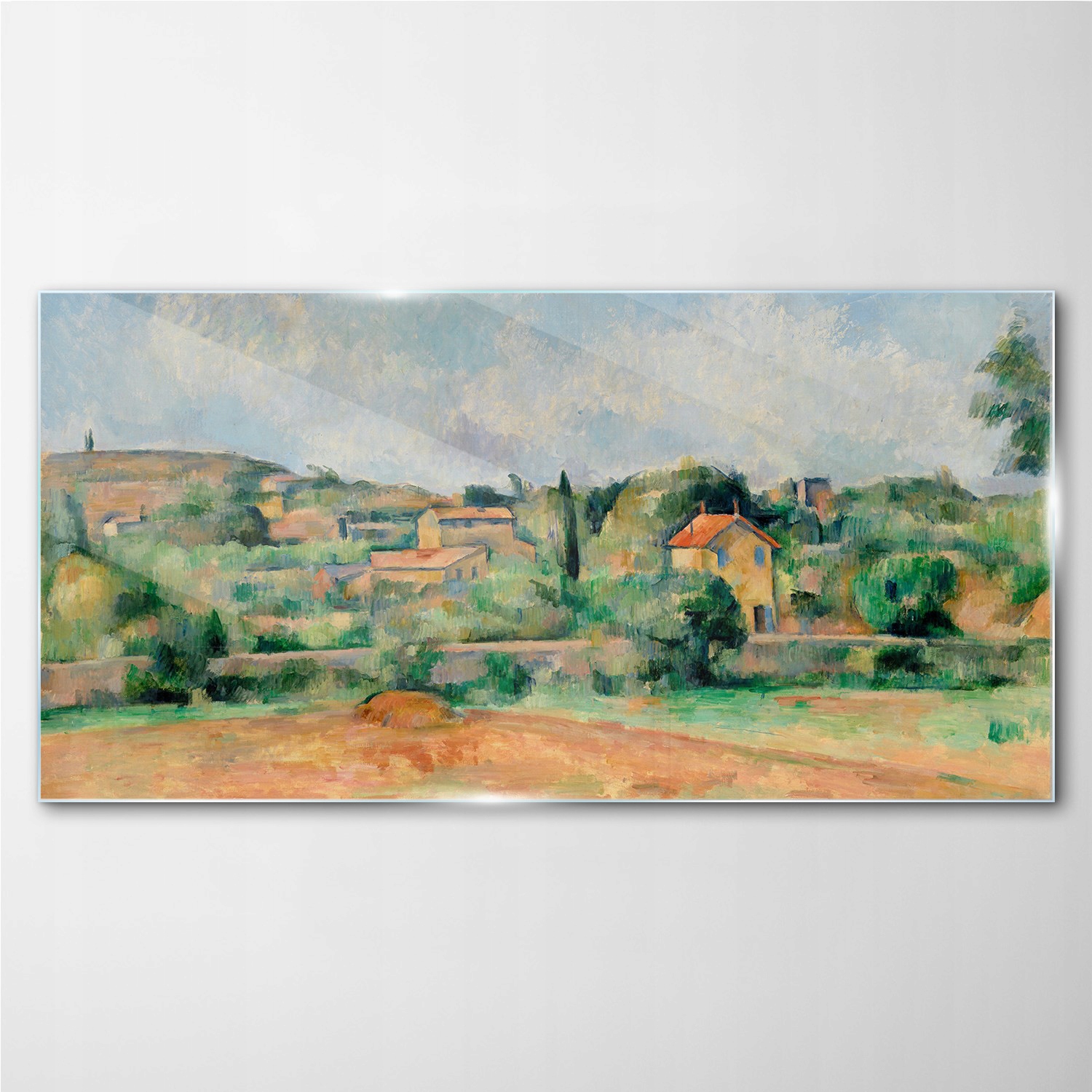 

Foto-obraz szklany Malarstwo domy natura 140x70 cm