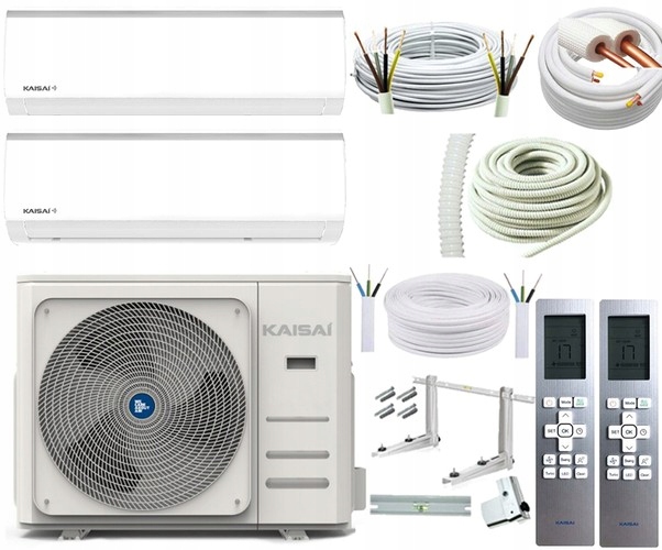 Klimatizácia Kaisai Fly multisplit 2,6 kW a 3,5 kW montážny set 8 m