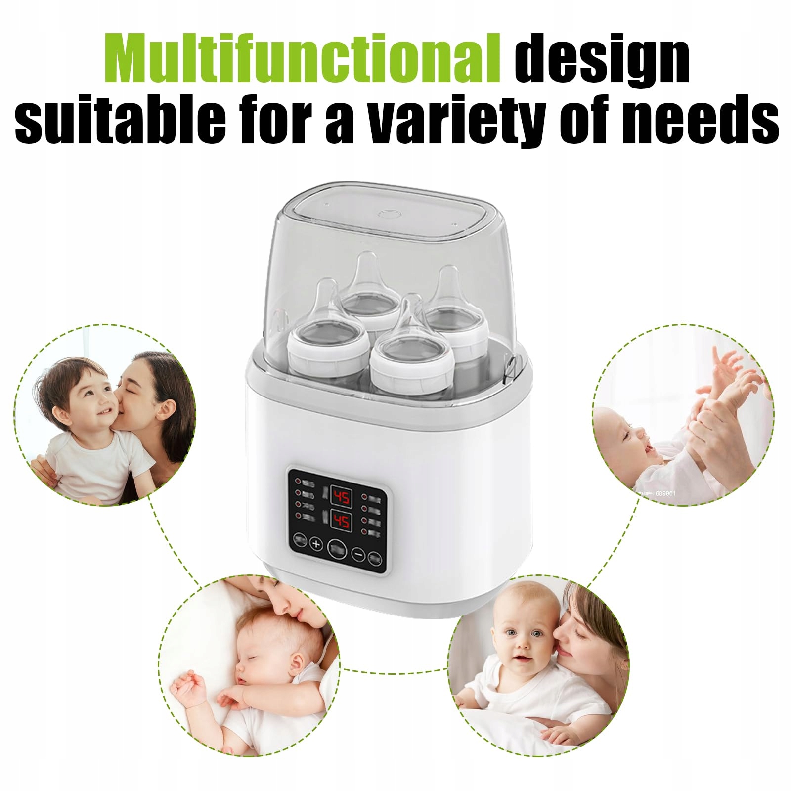 GBKDQQ Podgrzewacz Do Butelek 8w1 Sterylizator LCD BPA Free Dla Niemowląt — miniatura 6