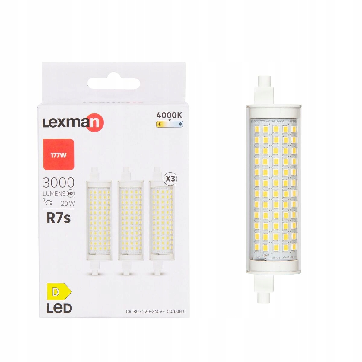 Żarówka Led R7S 20 W 3000 lm Neutralna biel