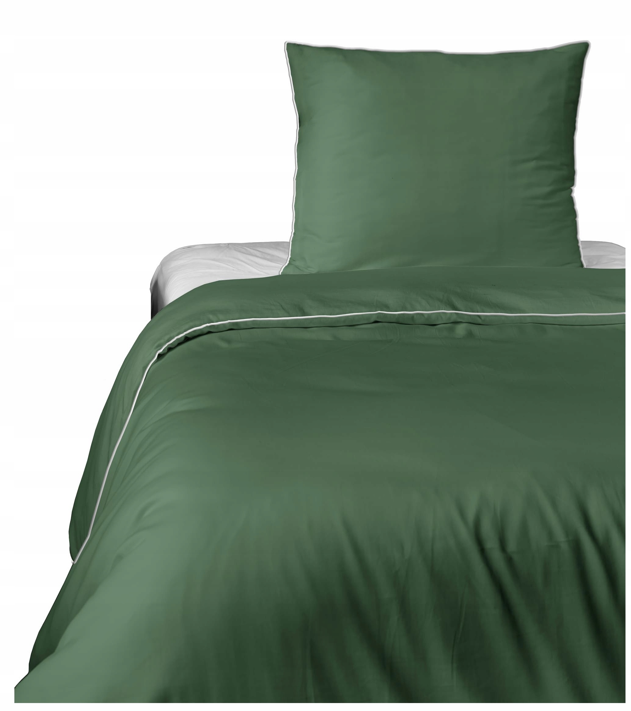 Komplet Pościeli Pure 140x200 Makosatyna Zielona Luksusowa 100% Bawełna