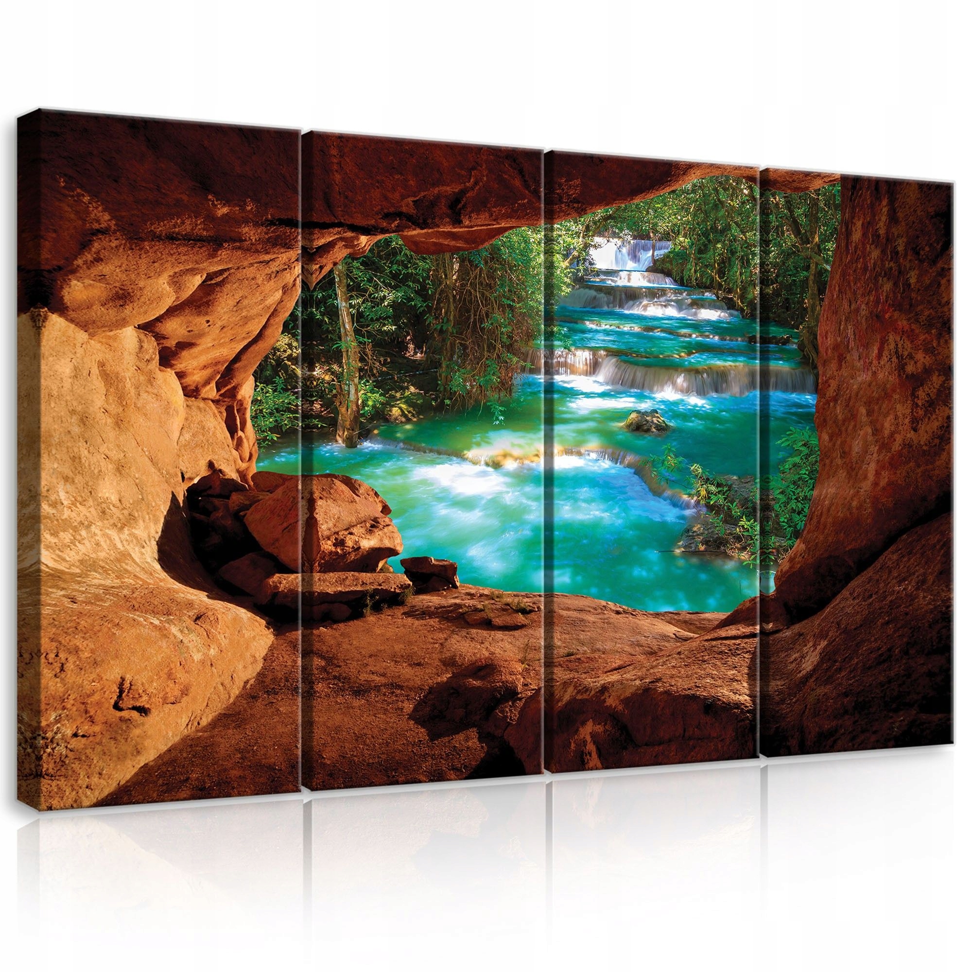 Obraz 120x80 Příroda vodopád řeka tropy svěžest klid zeleň skály