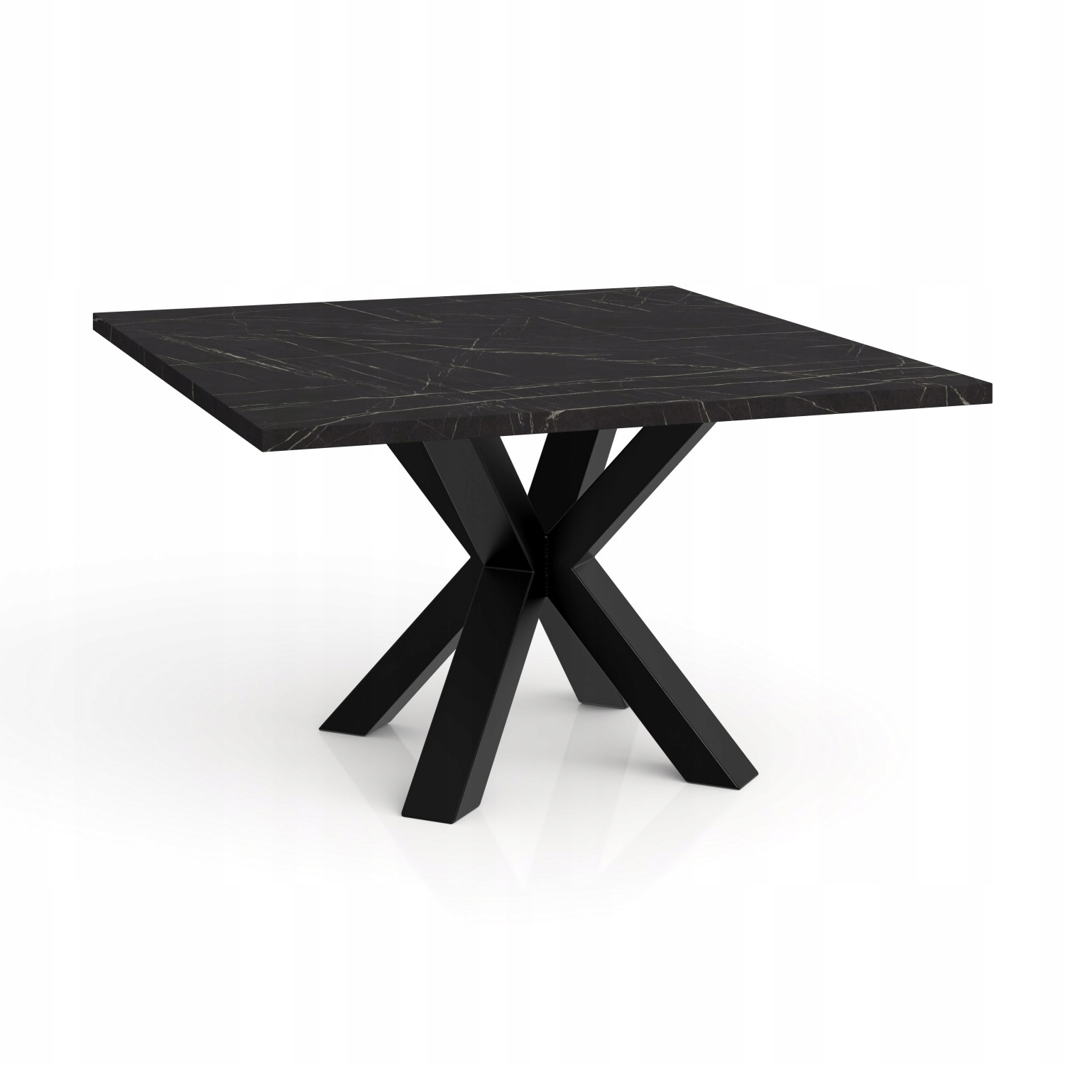 Konferenčný stolík Noe 60x60 cm do obývačky, doska v čiernej farbe mramor glamour