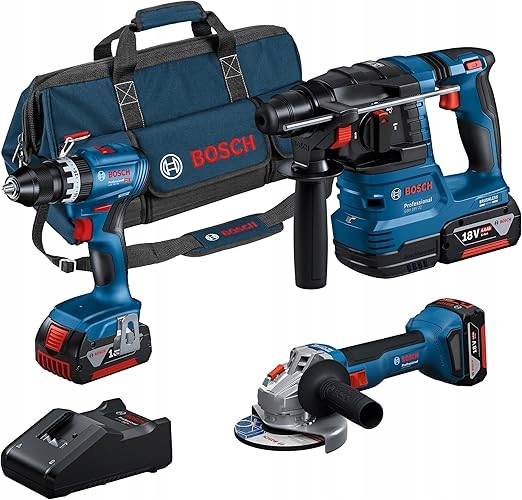 Bosch Professional sada nářadí 18V Gsb, Gws, Gbh 3x4.0Ah