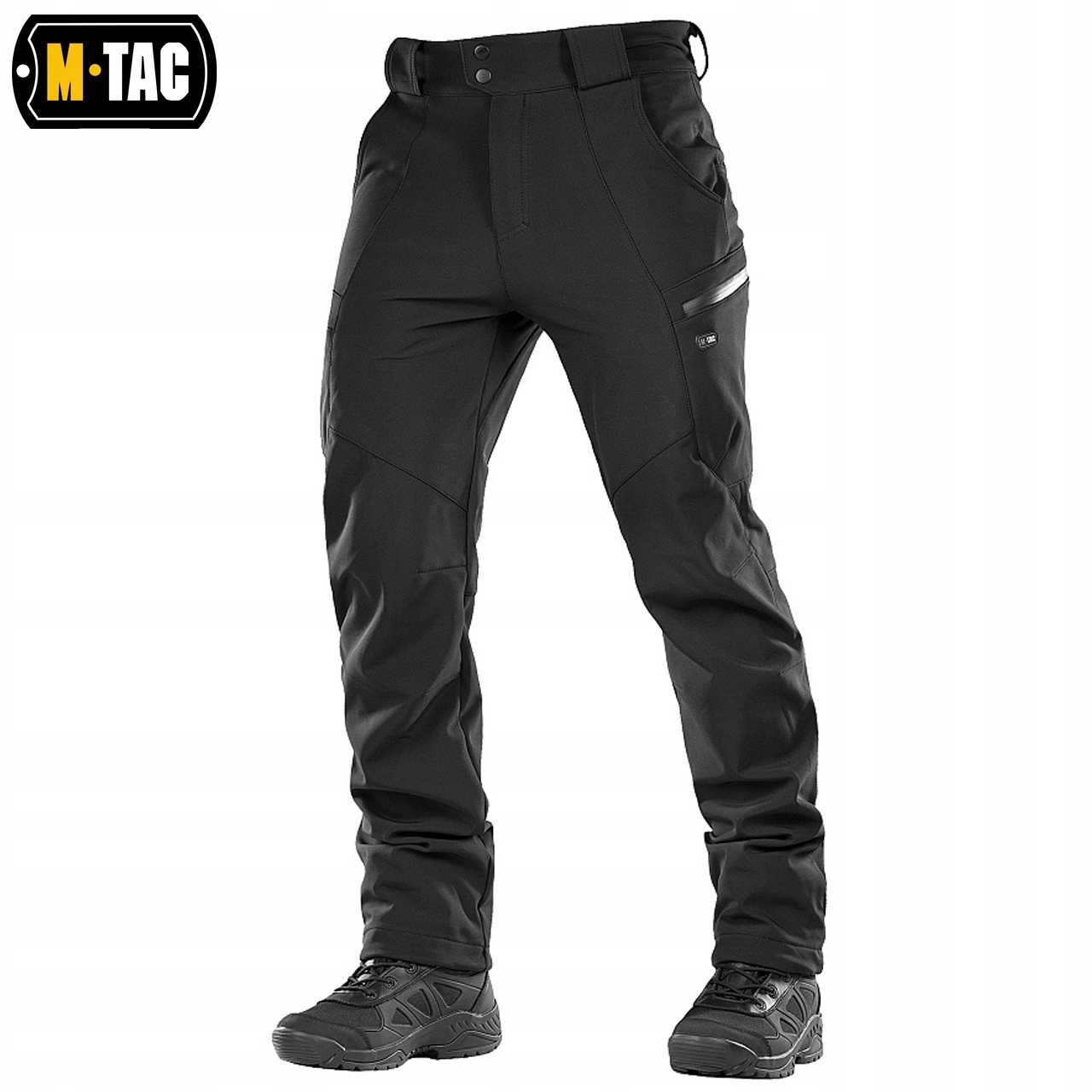 Spodnie Bojówki Taktyczne M-TAC SOFTSHELL WINTER Trekkingowe Czarne L Kolekcja Soft Shell Winter