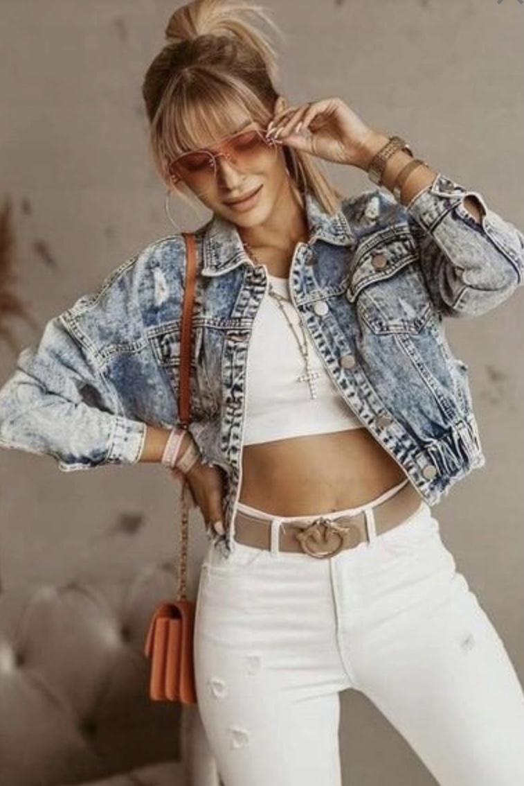 KURTKA JEANSOWA KATANA OVERSIZE JEANS STYLOWA S Kolekcja 2023