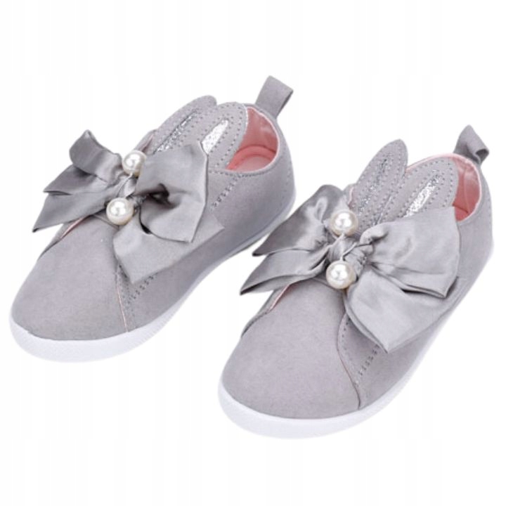 

Tenisówki dziewczęce trampki wsuwane srebrne lekki