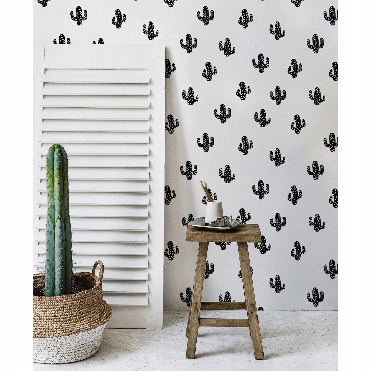 

Tapeta ścienna Biała w kaktusy MagicStick 250x104