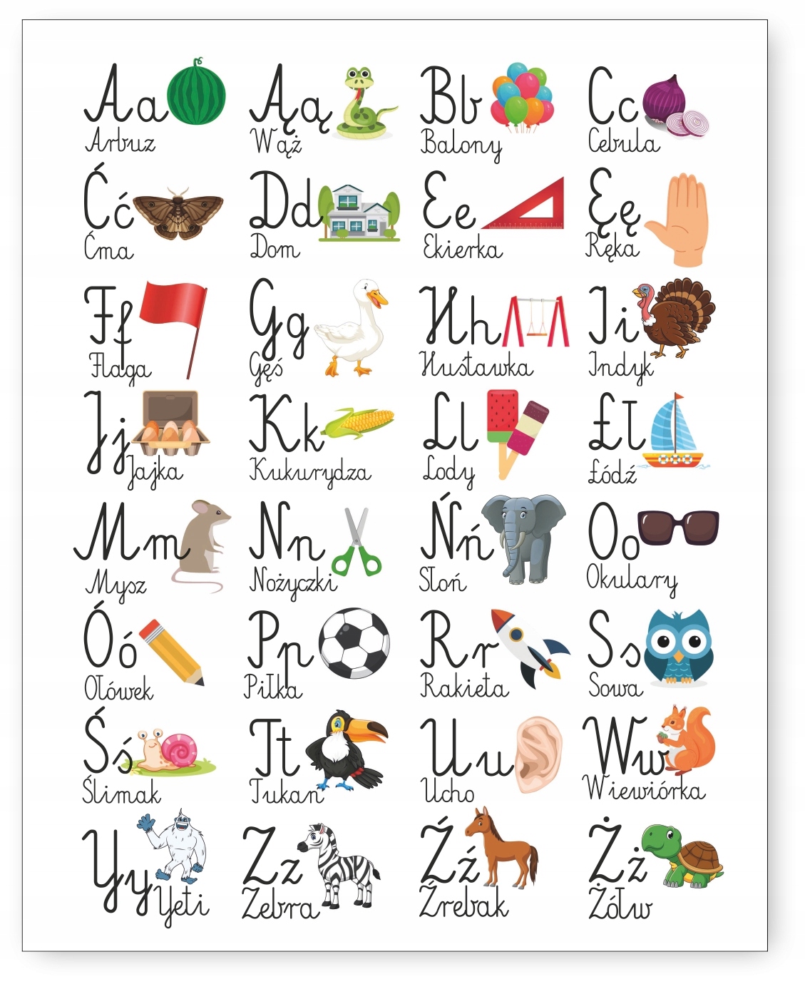 

Alfabet dla dzieci plakat 53x43cm obrazek grafika