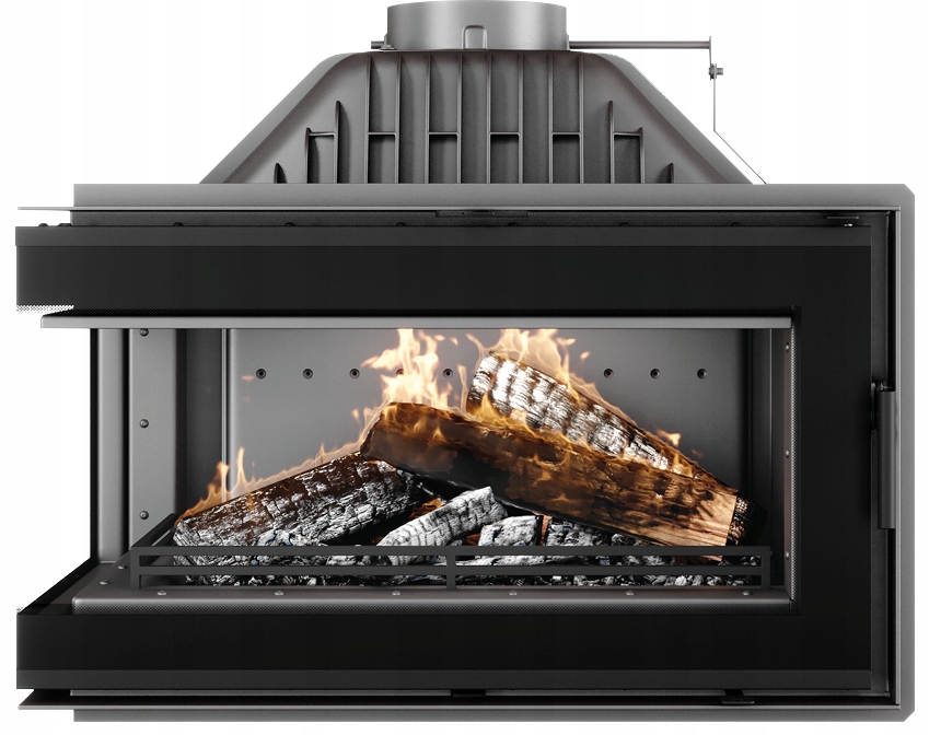 Krbová vložka litinový krb 13,5 kW kamna na dřevo rohová levá černá