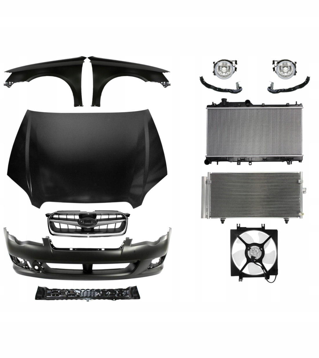 Subaru Legacy 06-09 Капот Бампер Крило Решітка КОМПЛЕКТ ЗАПЧАСТИНИ