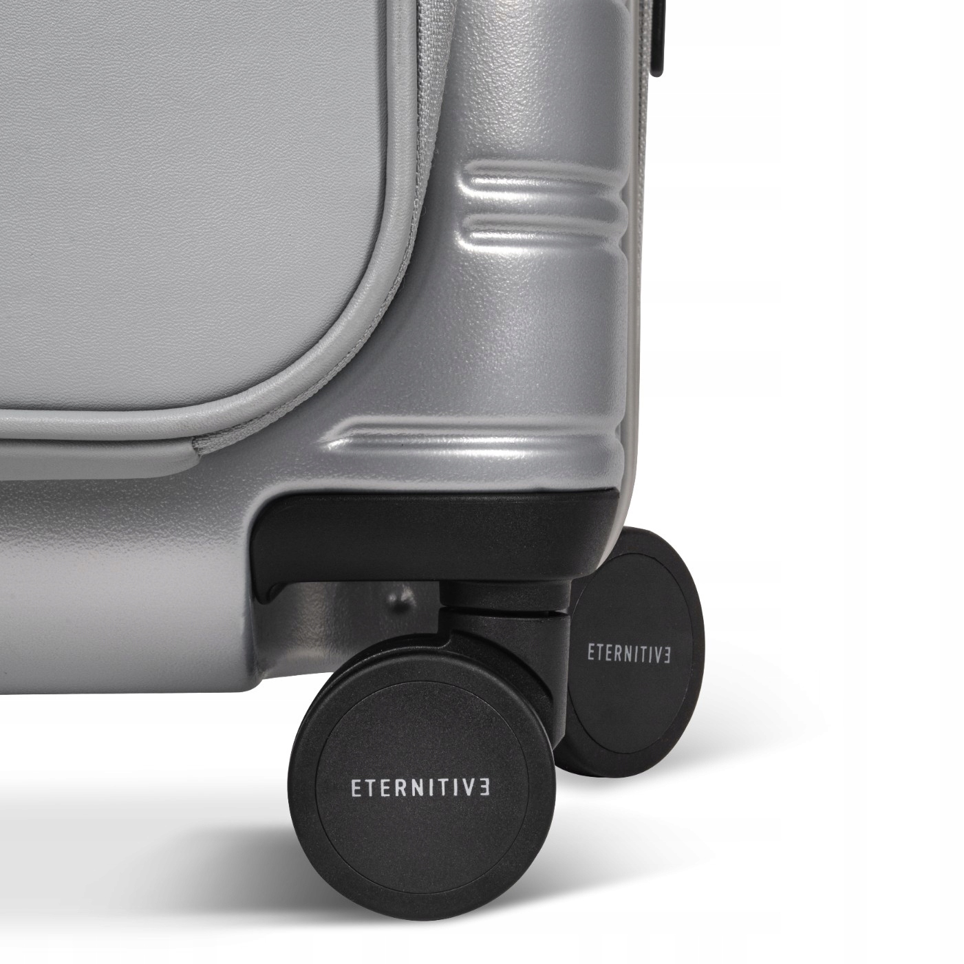 Walizka - Materiał policarbon | Zamek otwierany na odcisk palca | koła 360° Kolor srebrny