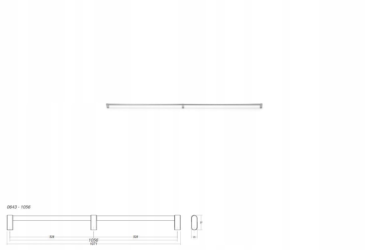 Nábytková úchytka Viefe Link 0643 rozteč 1056, délka 1071 ocel