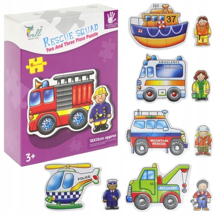 PUZZLE BABY DLA NAJMŁODZYCH AUTA STRAŻ POLICJA