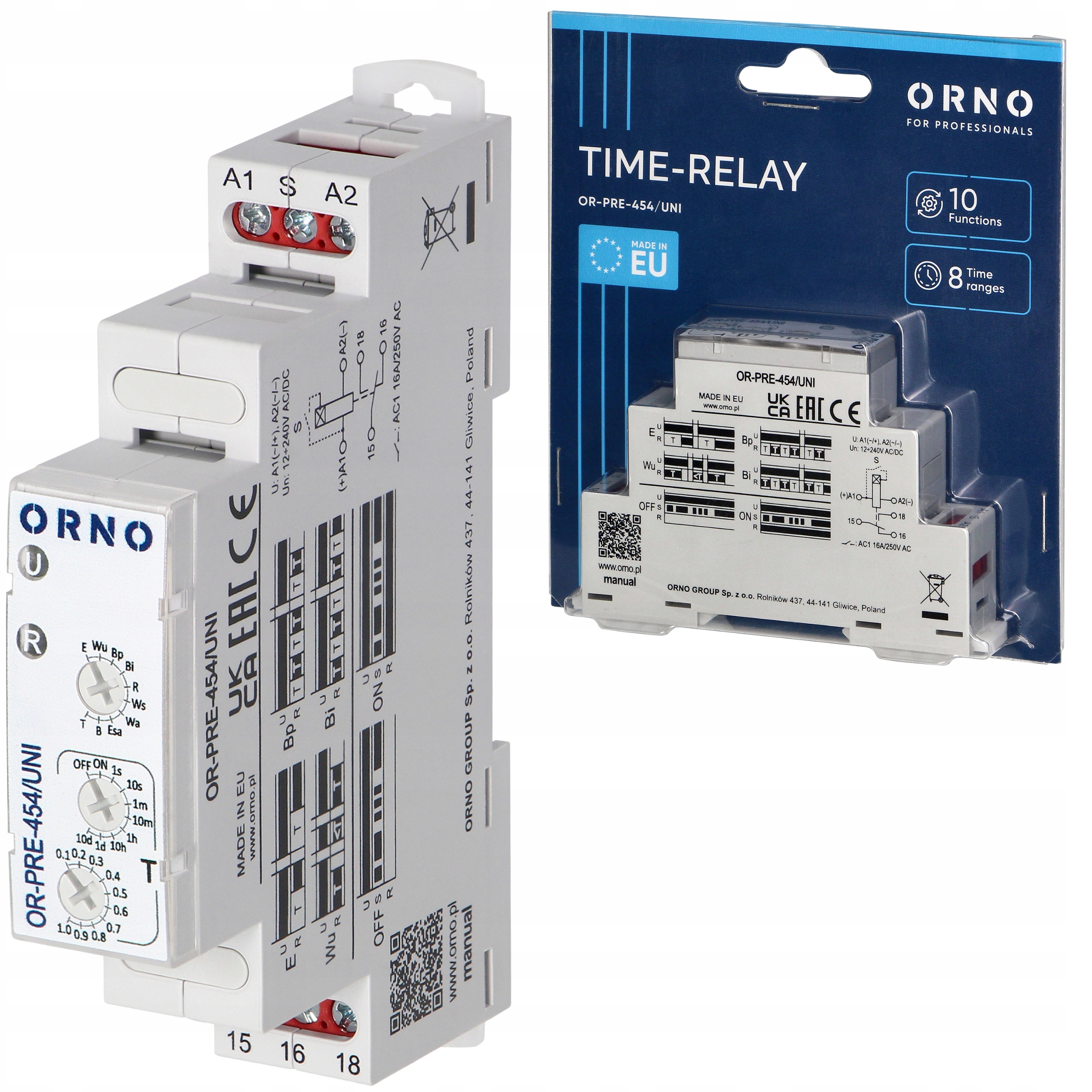 Časový spínač 10 funkcí, 230VAC