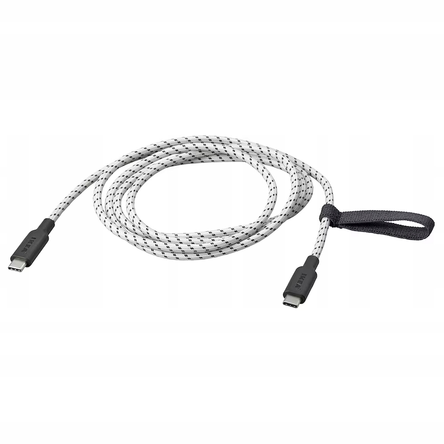 Ikea Usb-c na Usb-c Rundhult czarny/biały 1.5 m/100 Wat