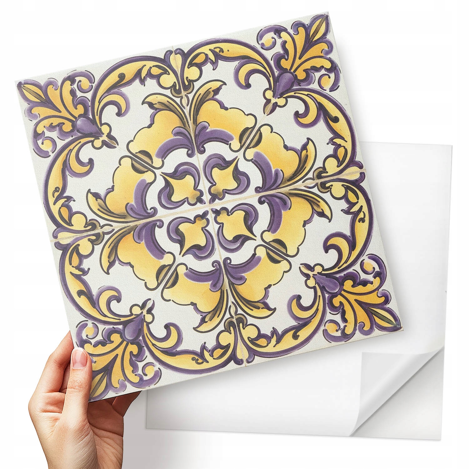Sada nástěnných vinylových dlaždic s keramickým květinovým vzorem 9x30x30 cm