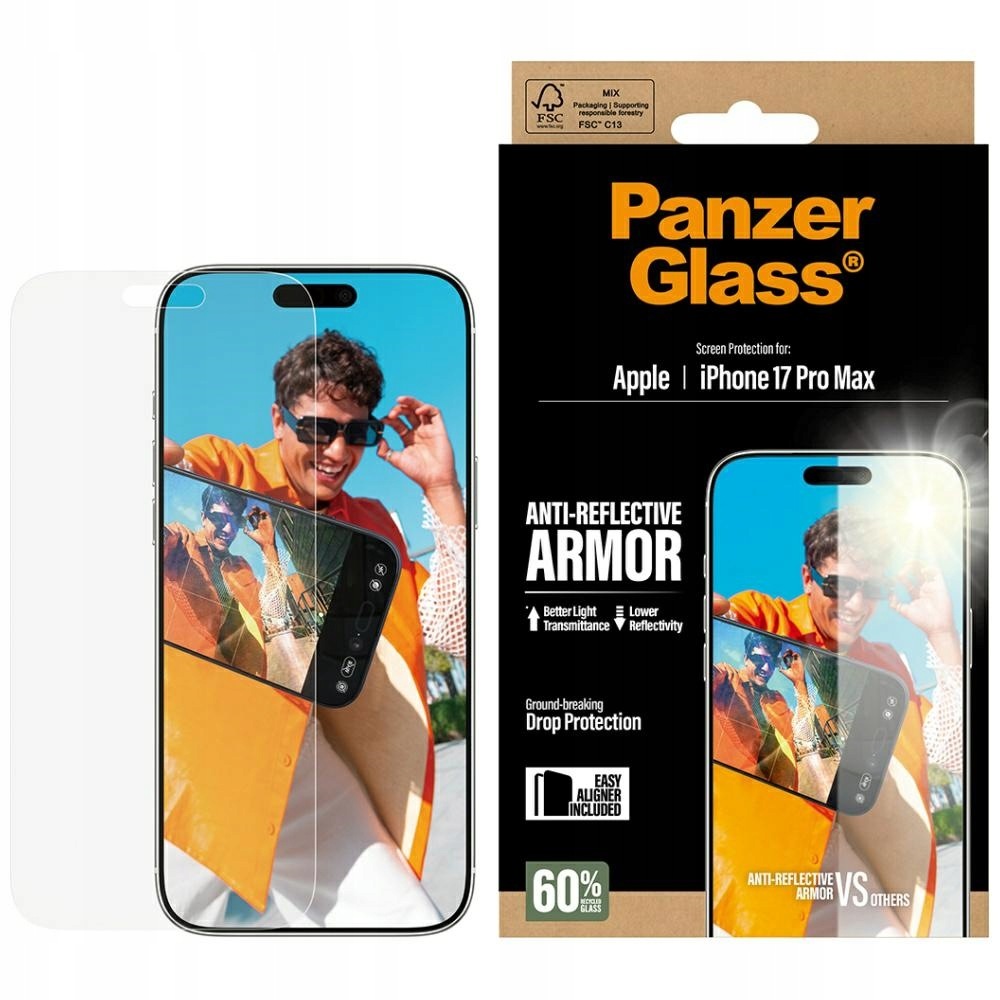 Sklo PanzerGlass Armor Anti-Reflective EasyAligner pro iPhone 17 Pro Max