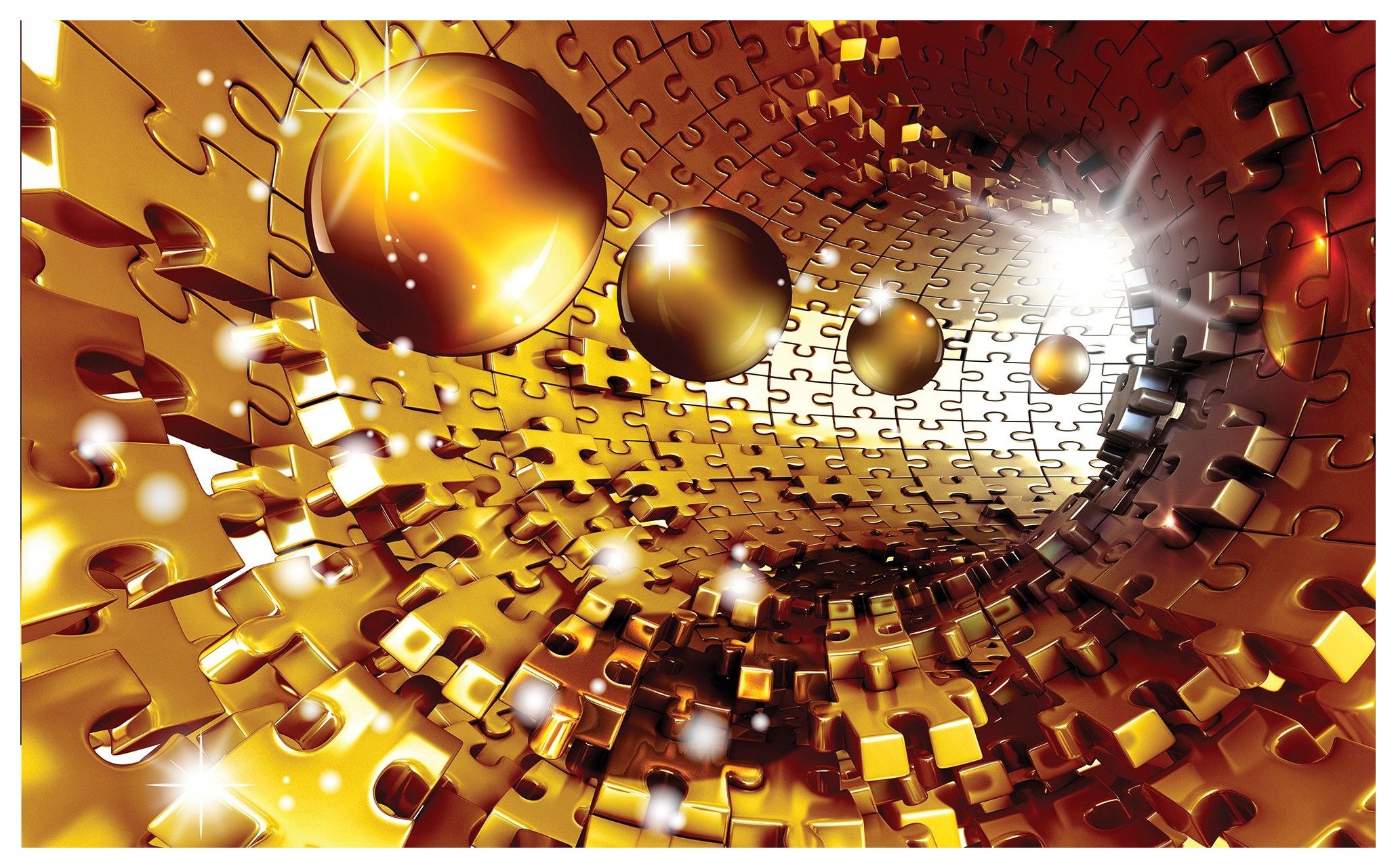Fototapeta Zlatý tunel Puzzle a Sféry světla vinylová 368x254 lepidlo