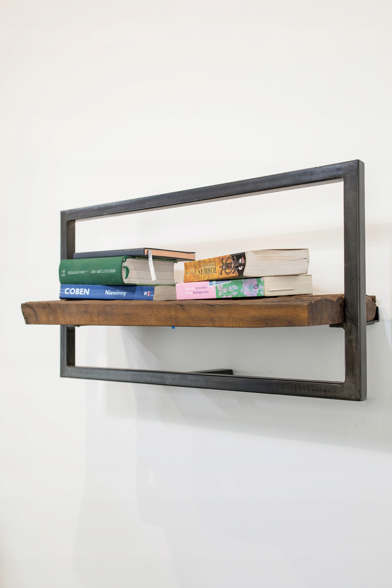 Półka drewniana metalowa wisząca Palisander Marka bez marki