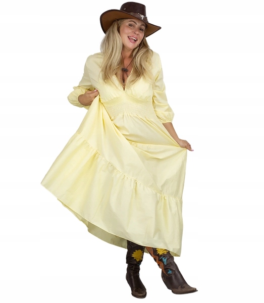 Dlouhá šaty s rozevřeným střihem a volánky Agrafka unisize