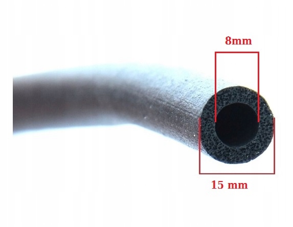 8/15 mm WĄŻ SPIENIONY MIKROGUMA USZCZELKA EPDM 1m