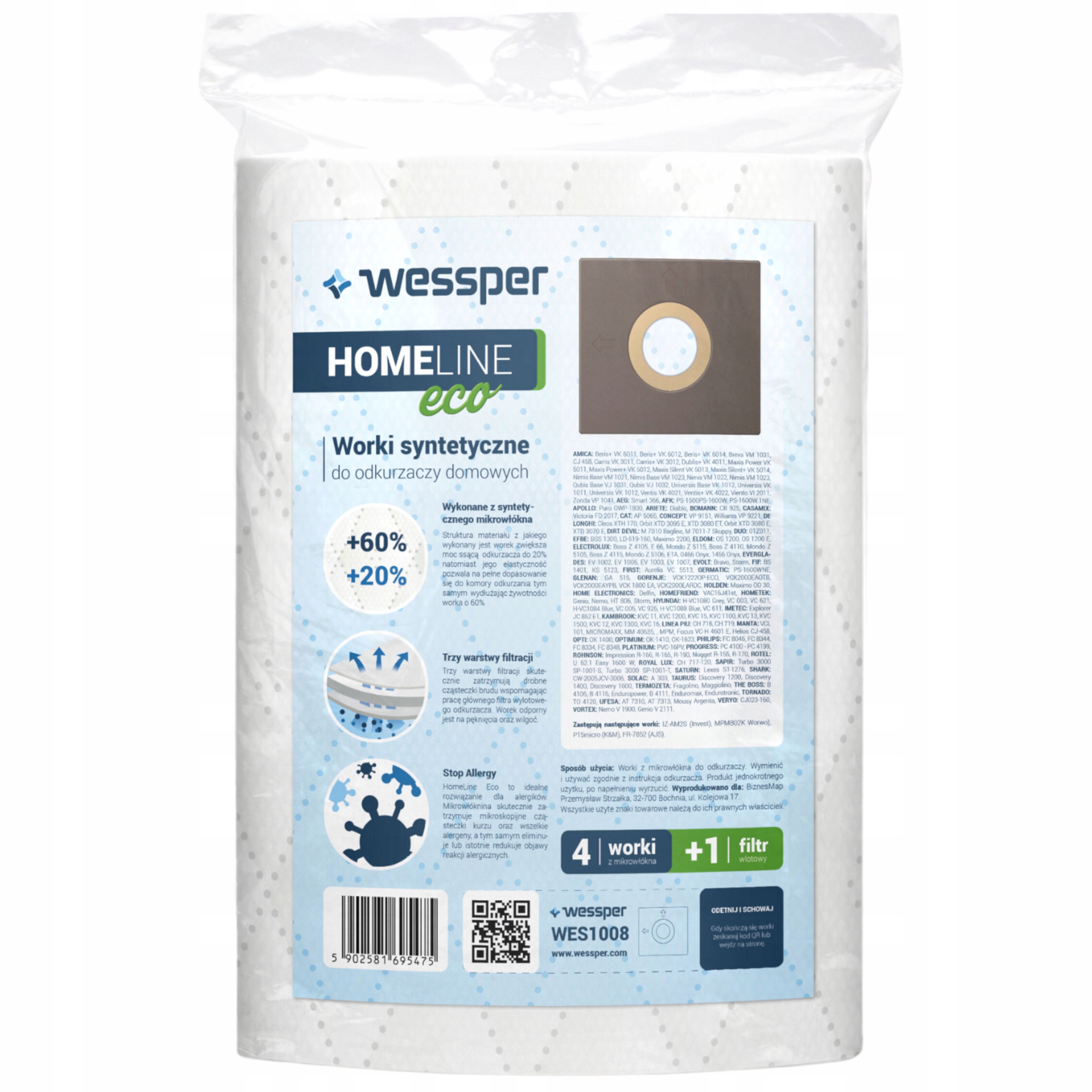 WORKI DO AMICA Ora VM1032 VM1033 5 SZT. MIKROFILTR Typ worka syntetyczny